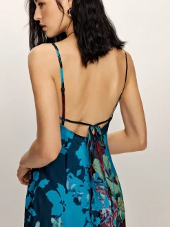 Floral Printed Backless Cami Dress