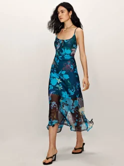Floral Printed Backless Cami Dress