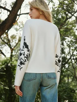 Floral Printed Knot Button Cardigan