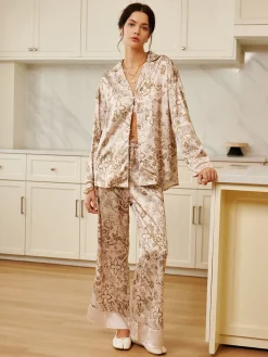 Floral Printed Pajama Pants Set
