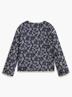 Floral Printed Pockets Winter Coat
