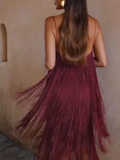 Florence Fringed Open Back Short Dress
