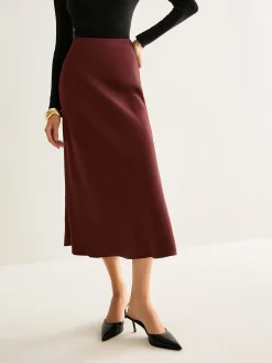 Flowy Satin Midi Skirt