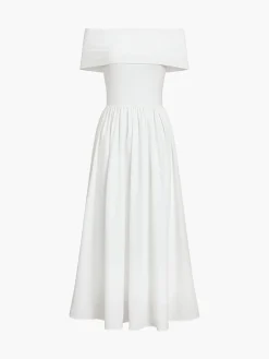 Frenchy Solid Off-Shoulder Long Dress