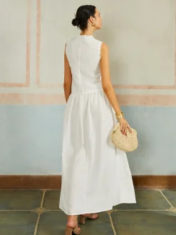 Front Bow Tie Sleeveless Skirt Set