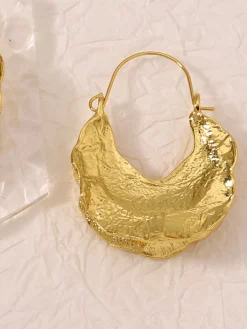Fulani Basket Gold Round Earrings