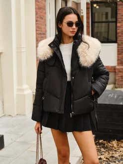 Fuzzy Collar Winter Short Coat