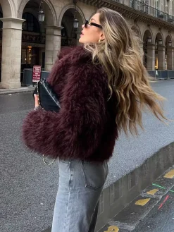 Fuzzy Faux Fur Short Coat