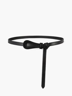 Genuine Leather Knotted Slim Belt