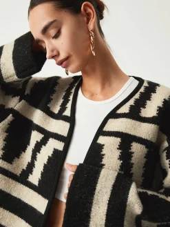 Geometric Print Kimono Cardigan