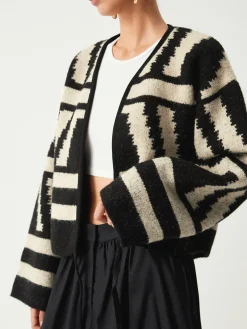 Geometric Print Kimono Cardigan