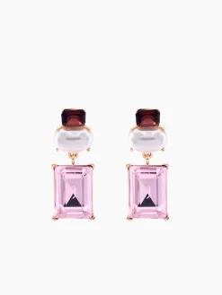 Geometric Rhinestone Drop Earrings