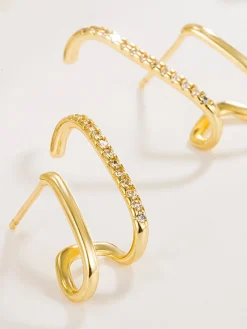 Geometric Zircon Ear Cuff