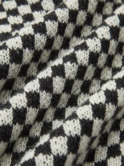 Geometric-Pattern Crop Knit Outerwear