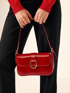 Glossy Buckle Flap Should Bag