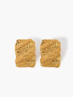 Gold Square Earrings