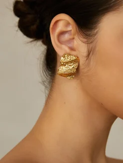 Gold Square Earrings