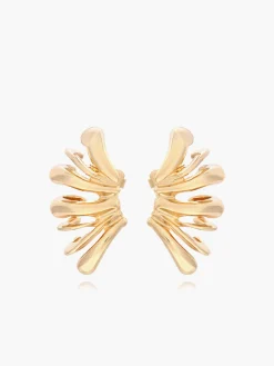 Golden Angel Wings Stud Earrings