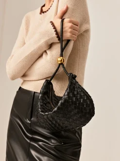 Golden Ball Woven Zipper Dumpling Bag
