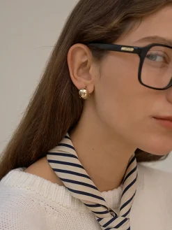 Golden Ball-Shape Stud Earrings