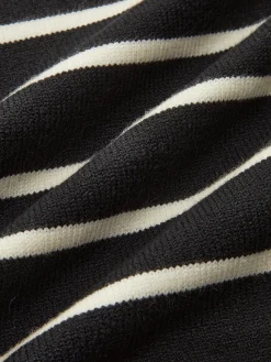 Golden Button Striped Cozy Cardigan