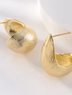 Golden C-Shape Earrings