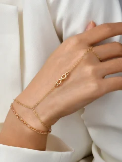 Golden Finger Ring Bracelet