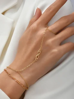 Golden Finger Ring Bracelet