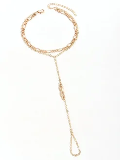 Golden Finger Ring Bracelet