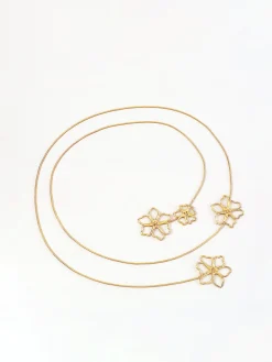 Golden Floral Drop Necklace