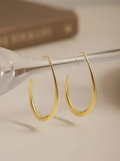 Golden Fluid Hoop Earrings