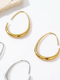 Golden Fluid Hoop Earrings