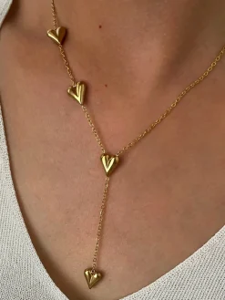 Golden Heart Tassel Necklace