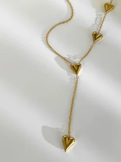 Golden Heart Tassel Necklace