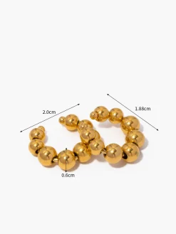 Golden Hoop Beaded Ear Cuff
