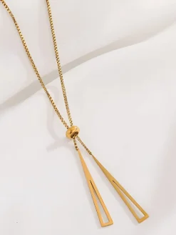 Golden Lariat Tassel Necklace
