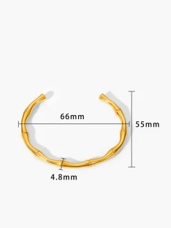 Golden Open Bamboo Bracelet