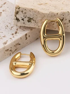 Golden Pig Nose Earrings