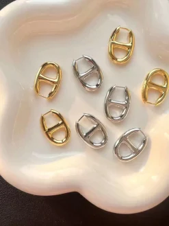 Golden Pig Nose Earrings