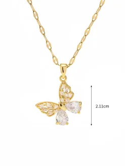 Golden Radiance Butterfly Necklace