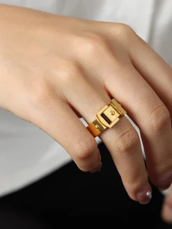Golden Ring With Buckle
