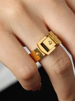 Golden Ring With Buckle