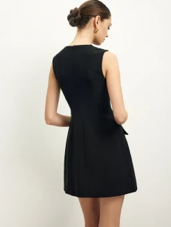 Golden Rose Button Pocket Split Dress