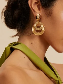 Golden Round Earrings