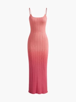 Gradient Split Cami Sweater Long Dress