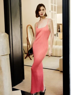 Gradient Split Cami Sweater Long Dress