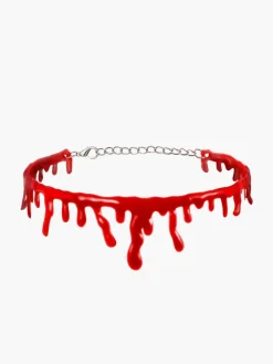 Halloween Imitation Blood Dripping Choker Necklace