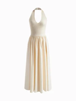 Halter Backless Pockets Dress