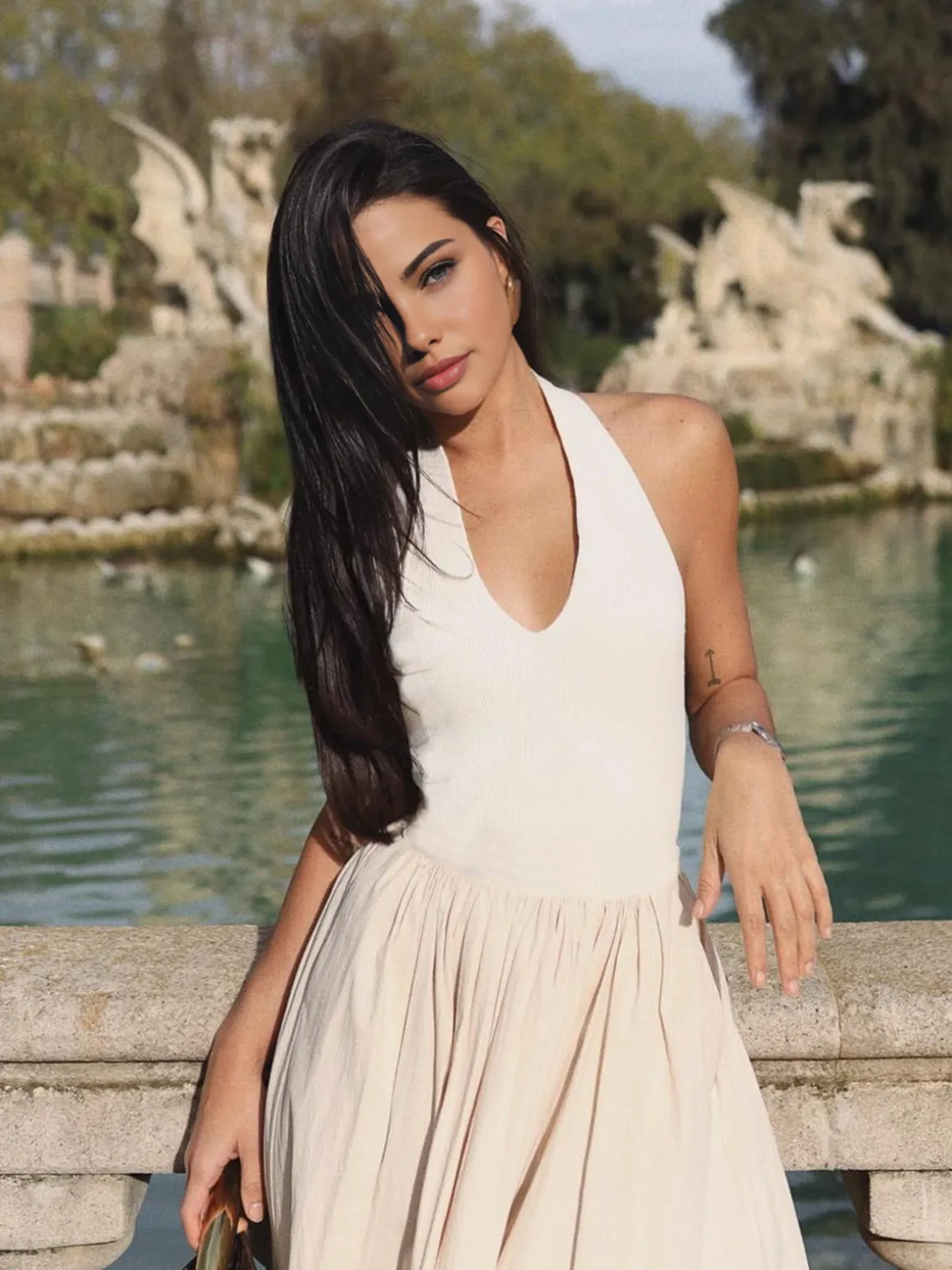 Halter Backless Pockets Dress
