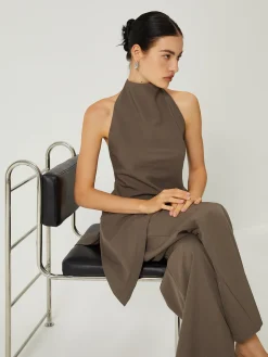 Halter Backless Top With Long Pants Set